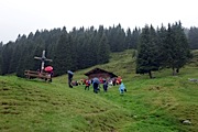 Trotz schlechtem Wetter war die interaktive Wanderung -  Auf der Flucht: Gargellen – Sarotla – Schweiz - gut besucht